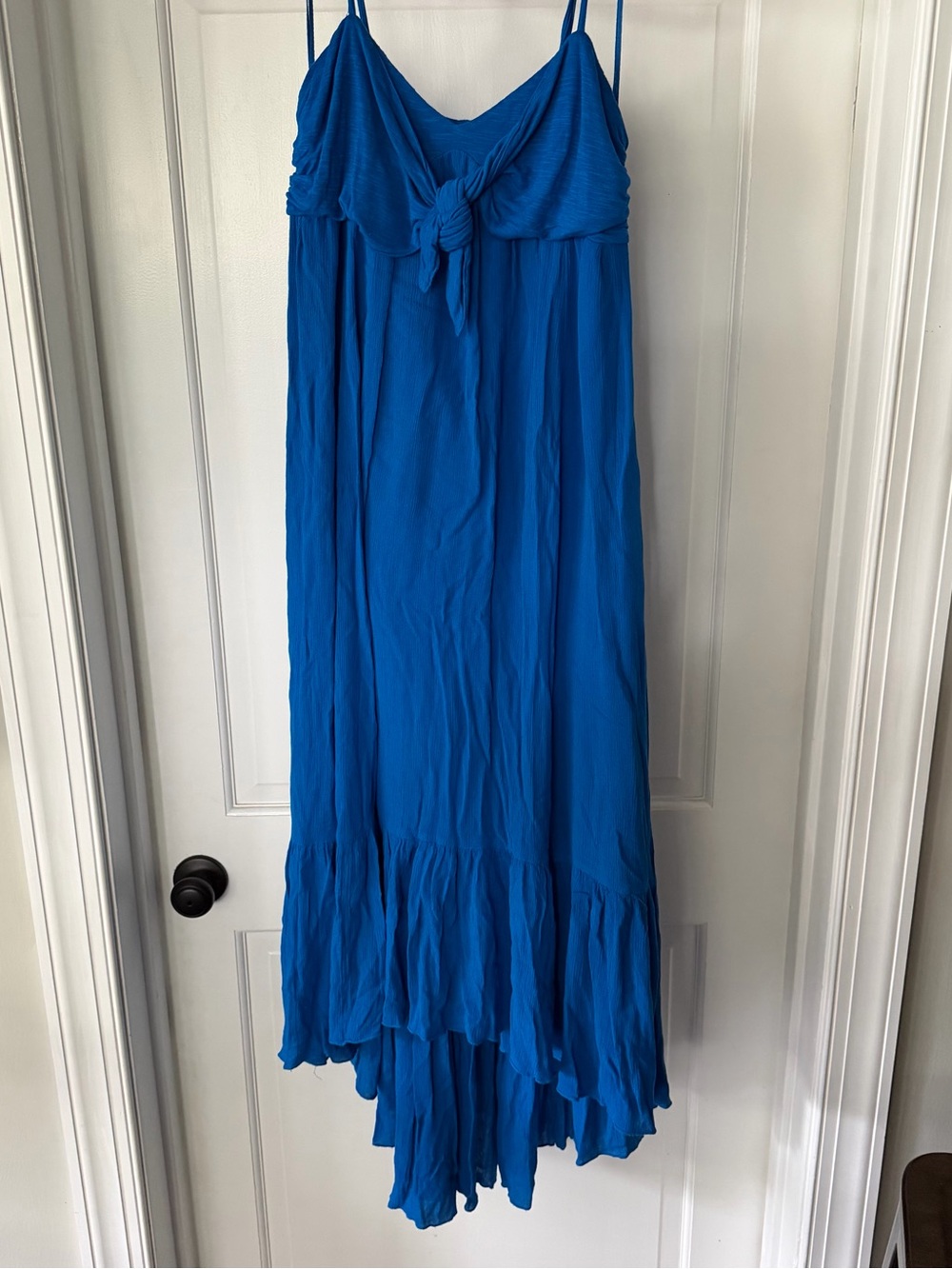 Free People Cobalt Blue High-Low Maxi dress with Front Tie